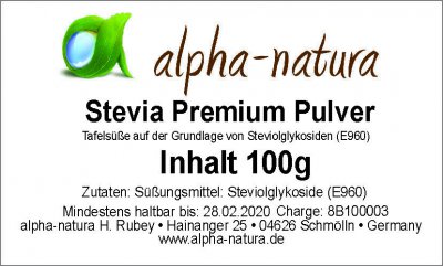 Stevia Premium Pulver 100g 