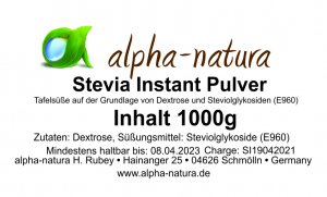 Stevia Instant Pulver 1 Kg (3,59€/100g)